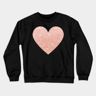 Light Rose Gold Faux Glitter Heart Crewneck Sweatshirt